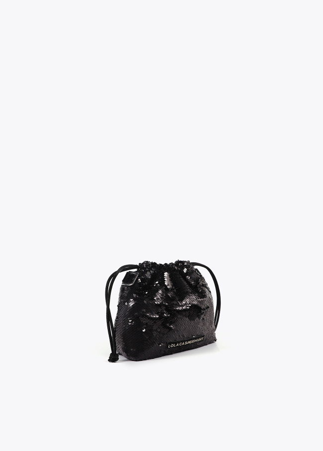 Matte sequinned bucket bag