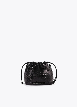 Matte sequinned bucket bag