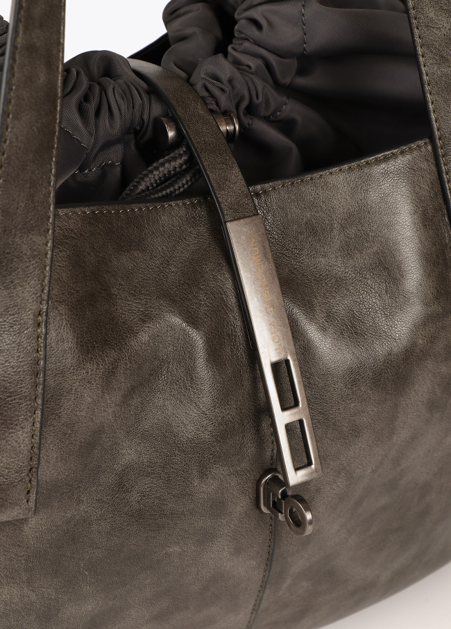 Borsa shopper effetto pelle invecchiata con...