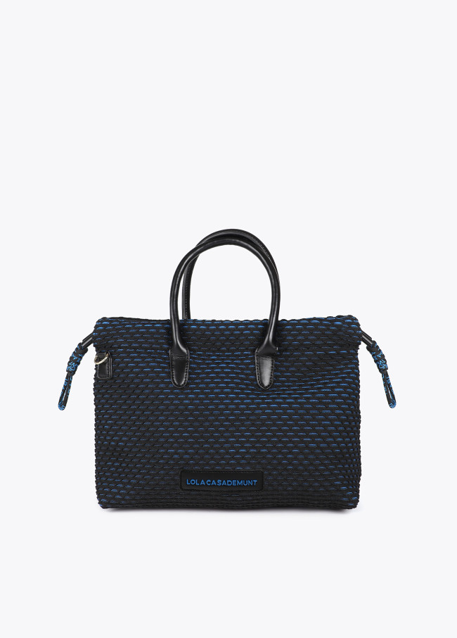 Bandolera tejido rejilla interior azul