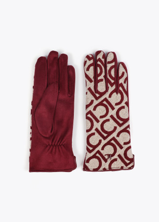 Jacquard-Handschuhe mit Logo