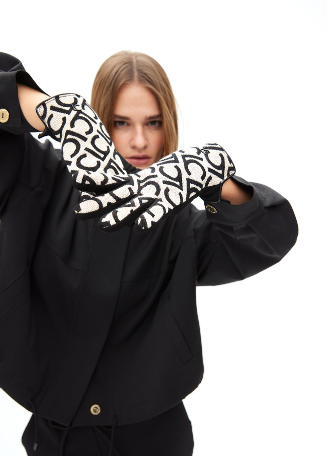 Jacquard-Handschuhe mit Logo