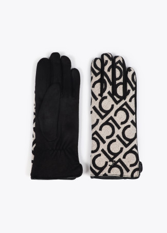 Jacquard-Handschuhe mit Logo