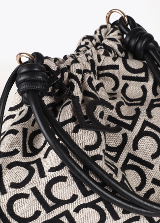 Jacquard fabric tote bag with flocked LC