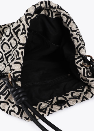 Jacquard fabric tote bag with flocked LC