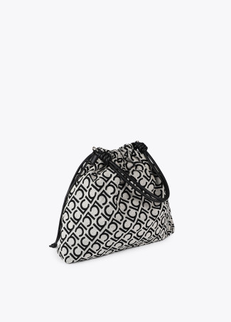 Jacquard fabric tote bag with flocked LC