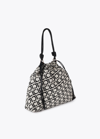 Jacquard fabric tote bag with flocked LC