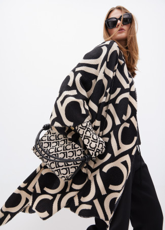 Jacquard fabric tote bag with flocked lc