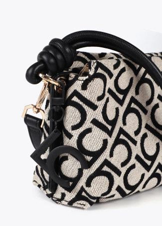 Jacquard fabric tote bag with flocked lc