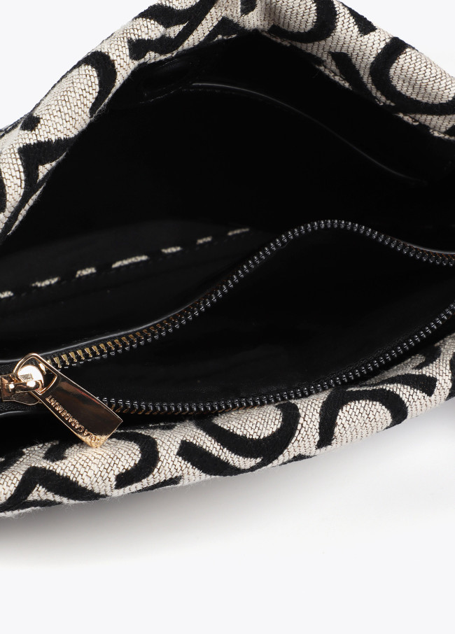 Jacquard fabric tote bag with flocked lc