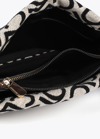 Jacquard fabric tote bag with flocked lc