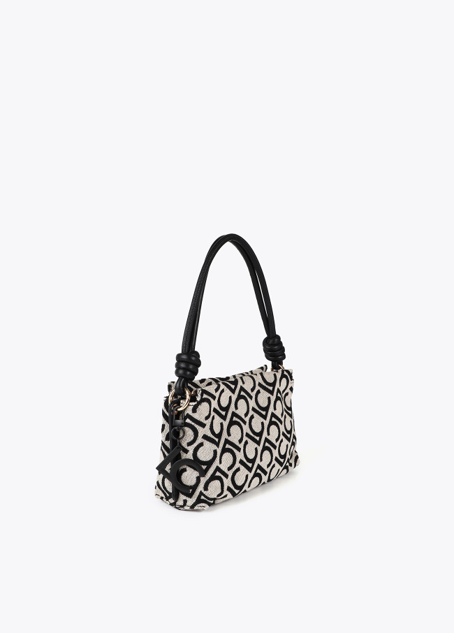 Jacquard fabric tote bag with flocked lc