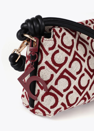 Jacquard fabric tote bag with flocked lc