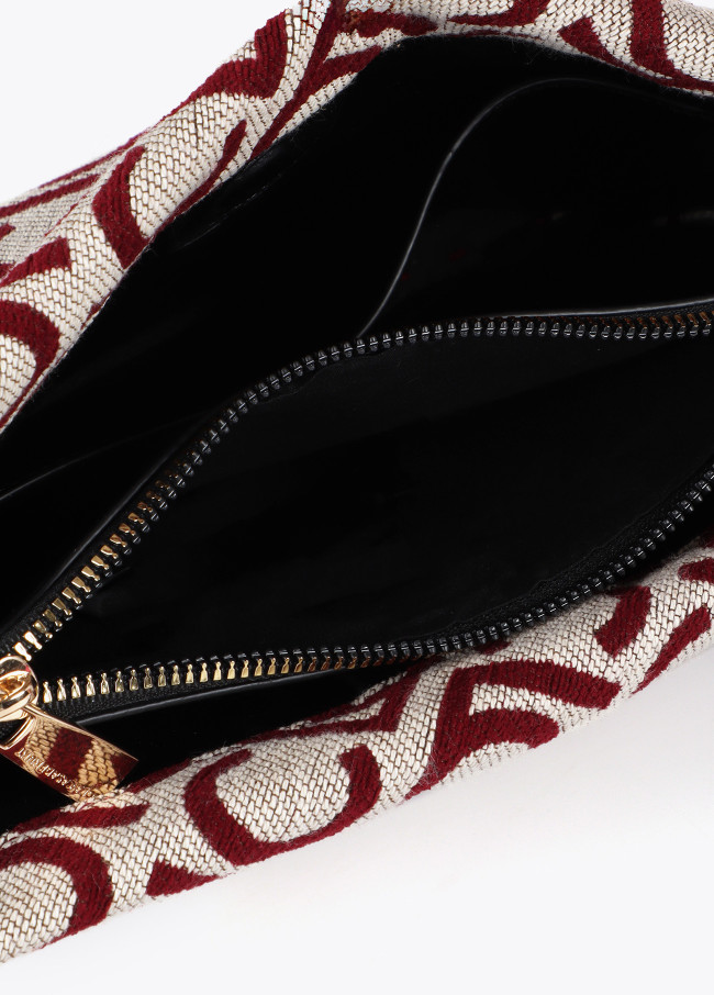 Jacquard fabric tote bag with flocked lc