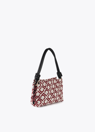 Jacquard fabric tote bag with flocked lc