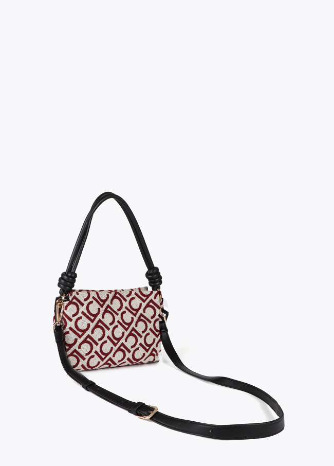 Jacquard fabric tote bag with flocked lc