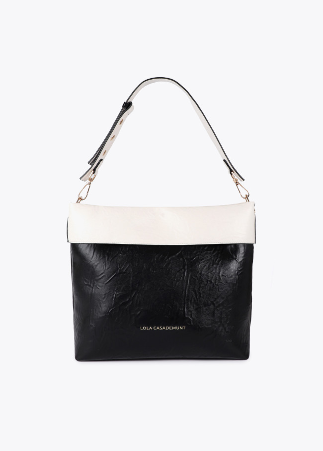 Borsa Hobo Bicolor Effetto Rugoso