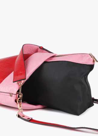 Borsa Hobo Effetto Stropicciato Bicolore - Lola Casademunt