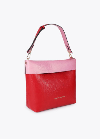 Borsa Hobo Effetto Stropicciato Bicolore - Lola Casademunt