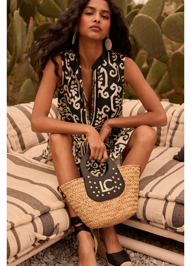 Black and white Kurta with ruffles