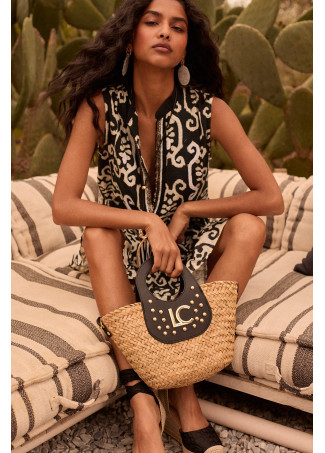 Black and white Kurta with ruffles