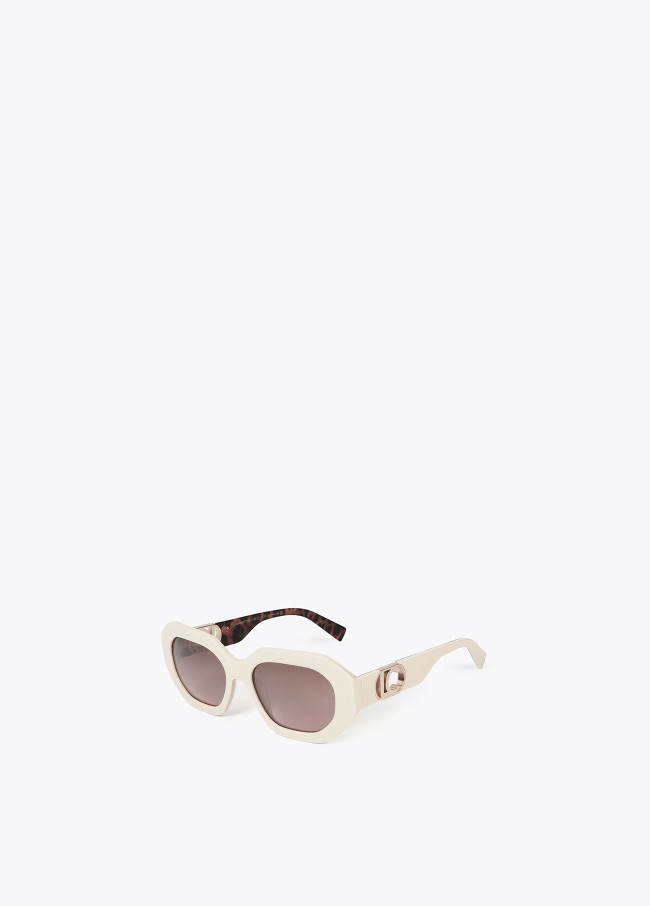 Gafa exagonal con animal print interior