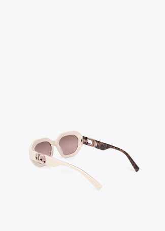 Gafa hexagonal detalle animal print