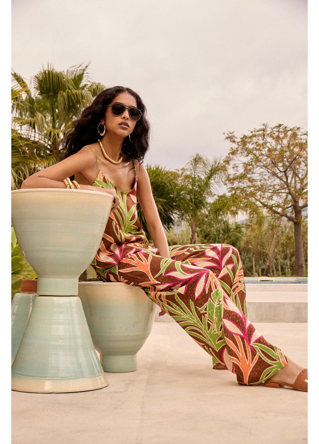 Flowing floral print trousers