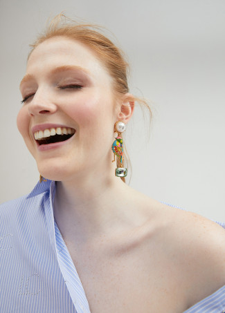 Tropical bird earrings