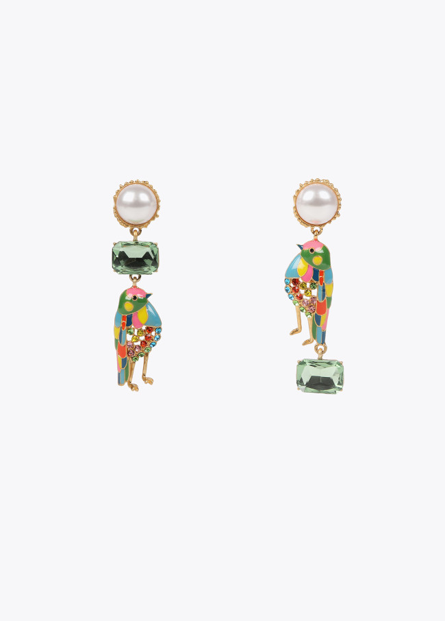 Tropical bird earrings