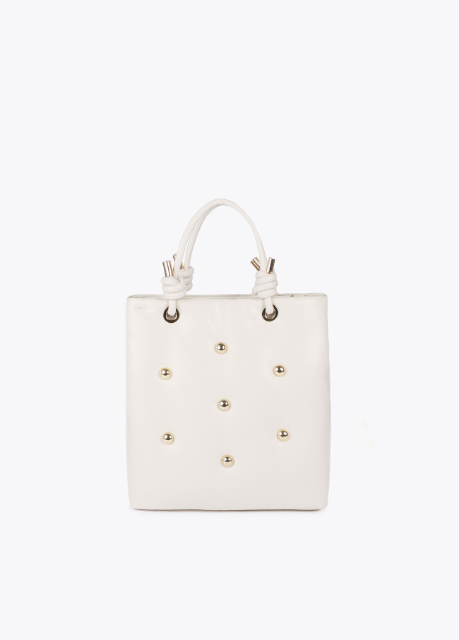 Bolso acolchado efecto piel con tachas XL