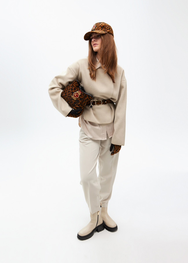 Borsa Tessuto Stampa Animale Patch Scudo