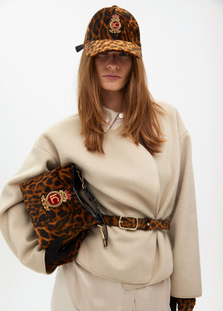 Borsa Tessuto Stampa Animale Patch Scudo