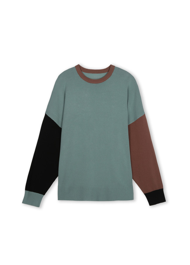 Pull Tricolore à Manches Bouffantes