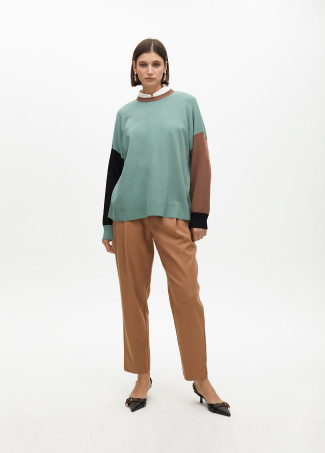 Pull Tricolore à Manches Bouffantes