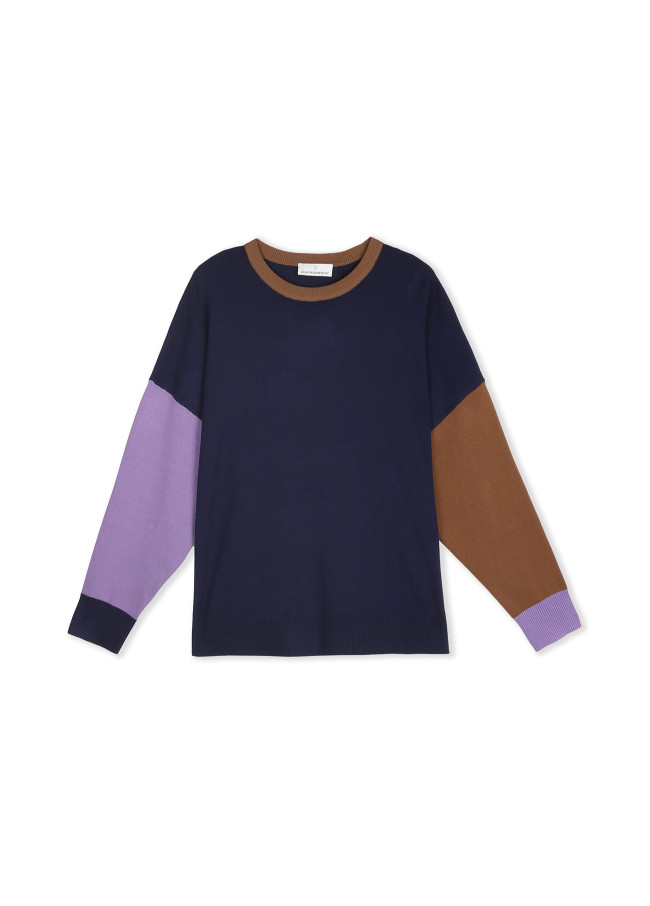 Pull Tricolore Manches Bouffantes