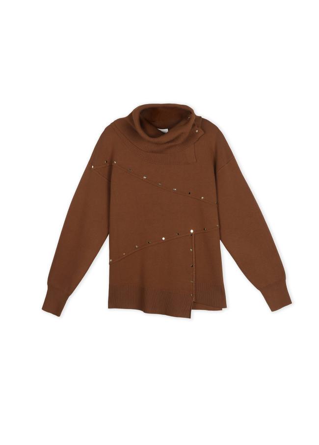 Deconstructed sweater with stud details