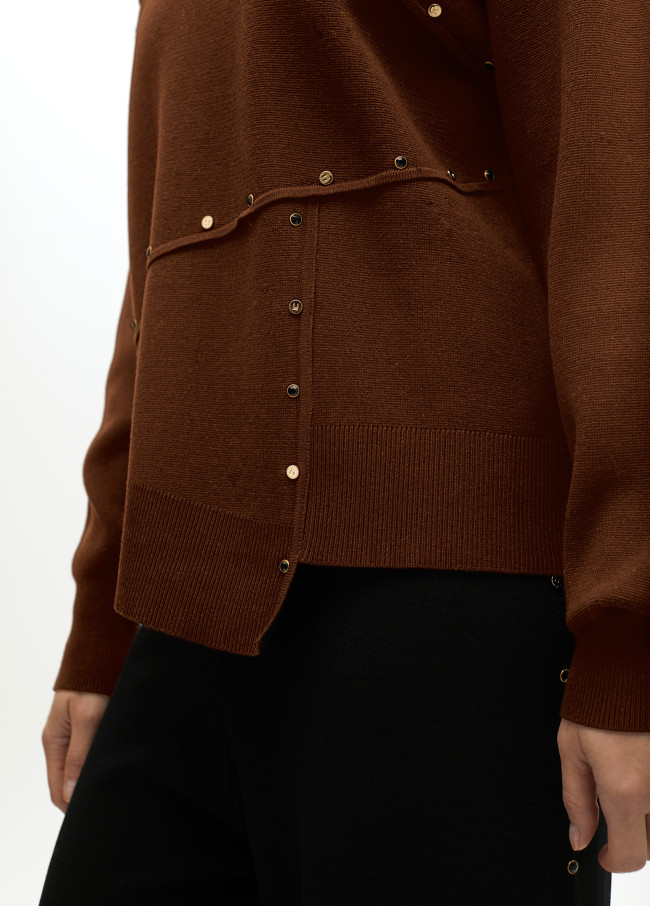 Deconstructed sweater with stud details