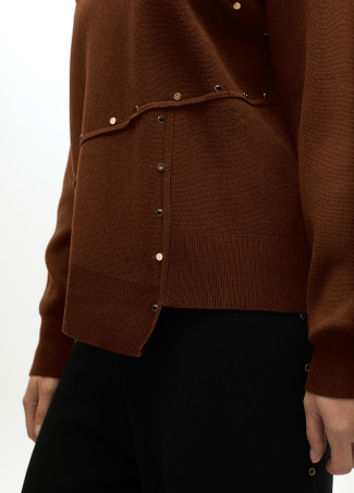 Deconstructed sweater with stud details