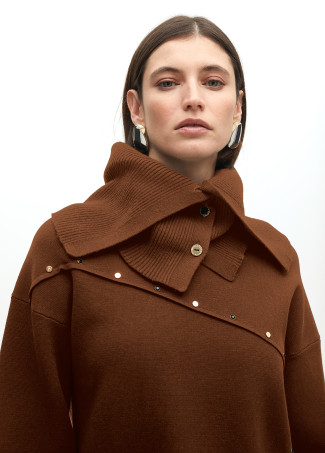 Deconstructed sweater with stud details