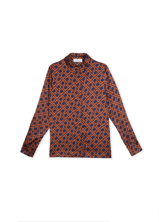 Chemise à Motif Logo Droit