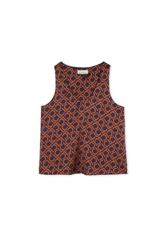 Top cuello pico estampado