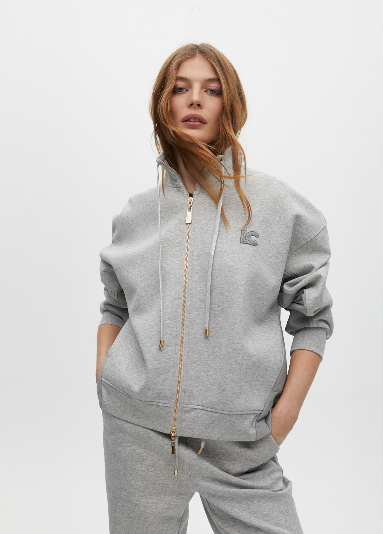 Sweat LOTTO Homme Femme - Coupe Décontractée, 100% Coton, Logo Brodé, Couleur Gris, Taille L
