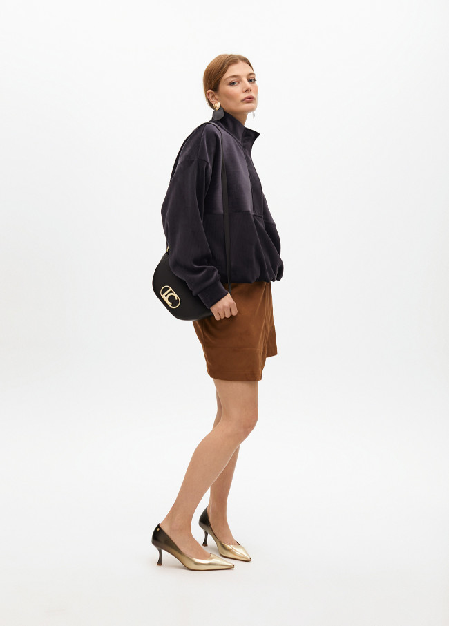 Embroidered 1981 corduroy-effect sweatshirt