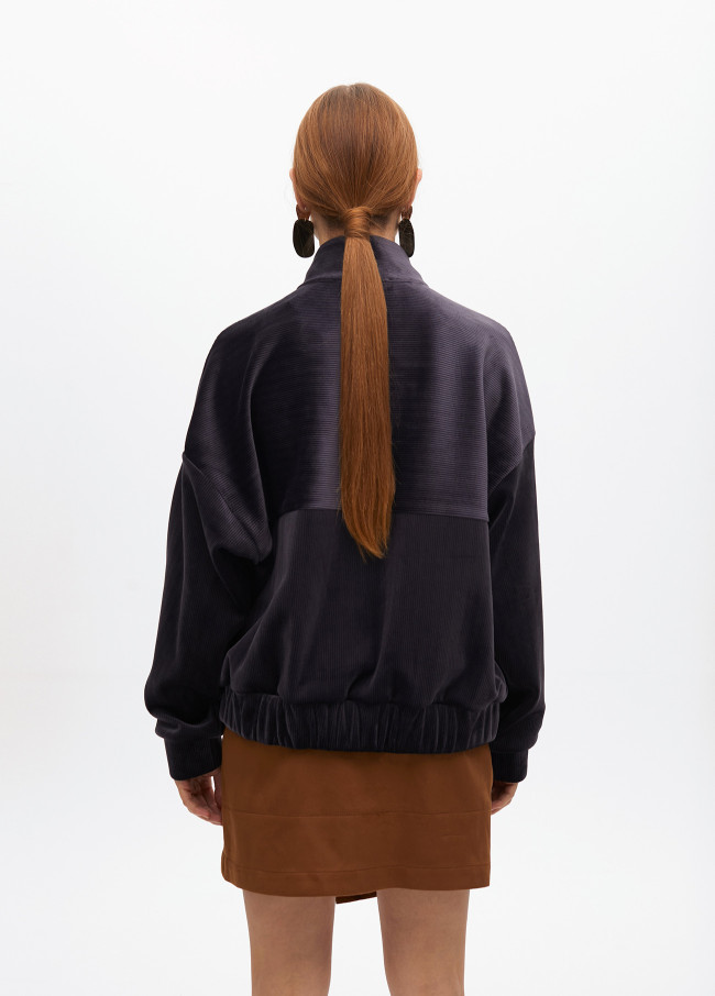 Embroidered 1981 corduroy-effect sweatshirt