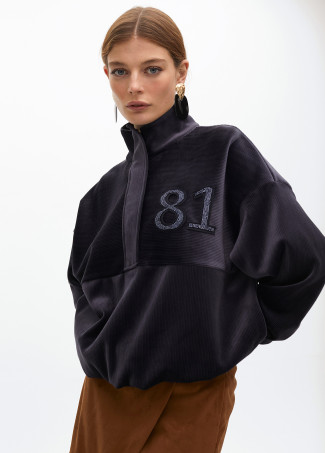 Sudadera bordado 1981 efecto pana