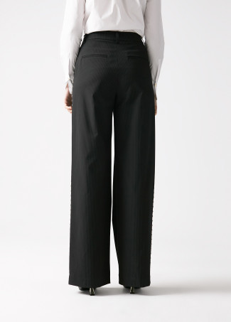 Straight fit pinstripe trousers with side studs