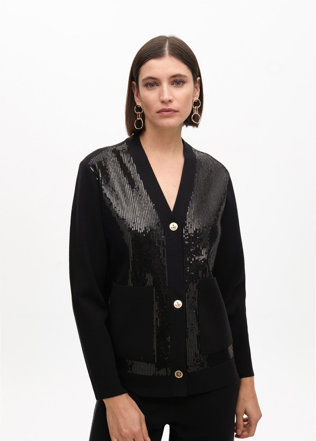Cardigan punto detalle lentejuelas