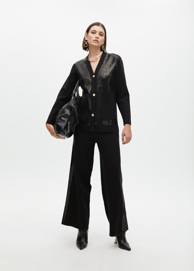 Cardigan punto detalle lentejuelas