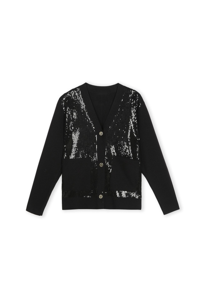 Knit cardigan with sequin details